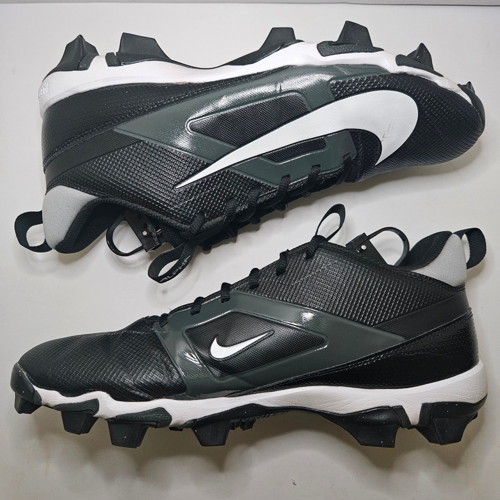 Nike Alpha Menace 4 Shark Football Cleats Mens 11 Black White FQ3875-001 Sports - Picture 2 of 11